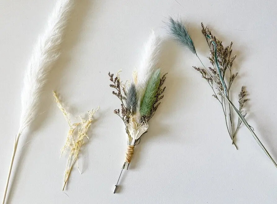 Dusty Blue Boutonniere, Boho Wedding Boutonniere, Sage Boutonniere, Dried Flower Boutonniere, Dusty Blue Wedding, One of a kind