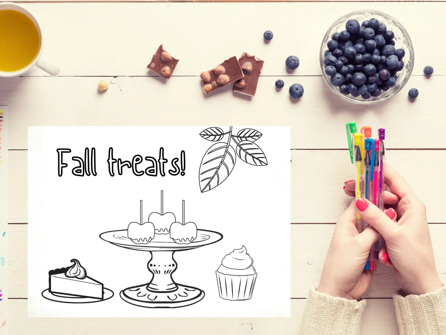 Fall Coloring Book for Kids, Printable Coloring Book for Children, Digital Download PDF, 20 pages