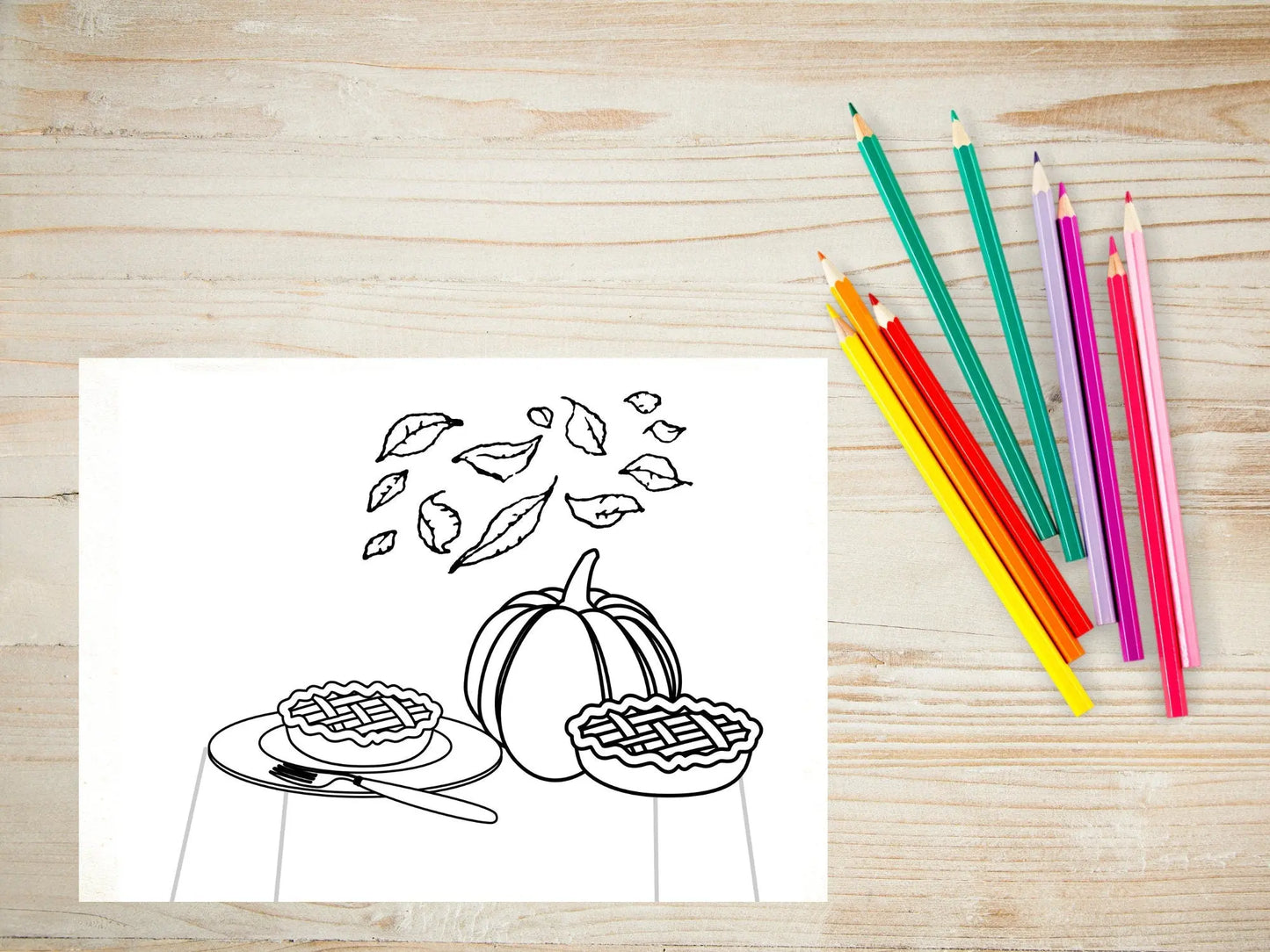 Fall Coloring Book for Kids, Printable Coloring Book for Children, Digital Download PDF, 20 pages