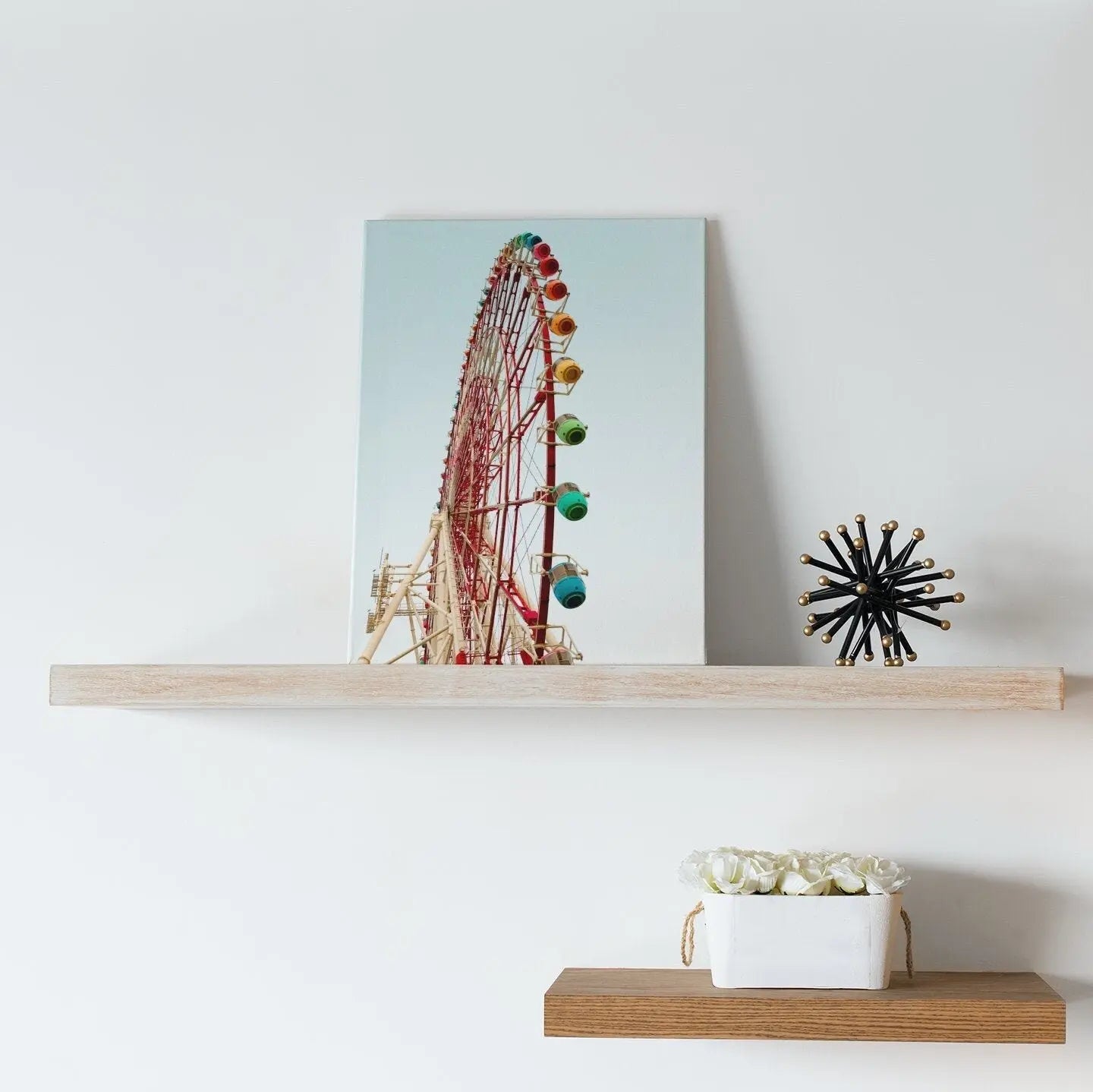 Ferris Wheel Print Digital Download | Rainbow Carnival Ride Instant Download | Printable Nursery Art, Travel Photography, Playroom Art