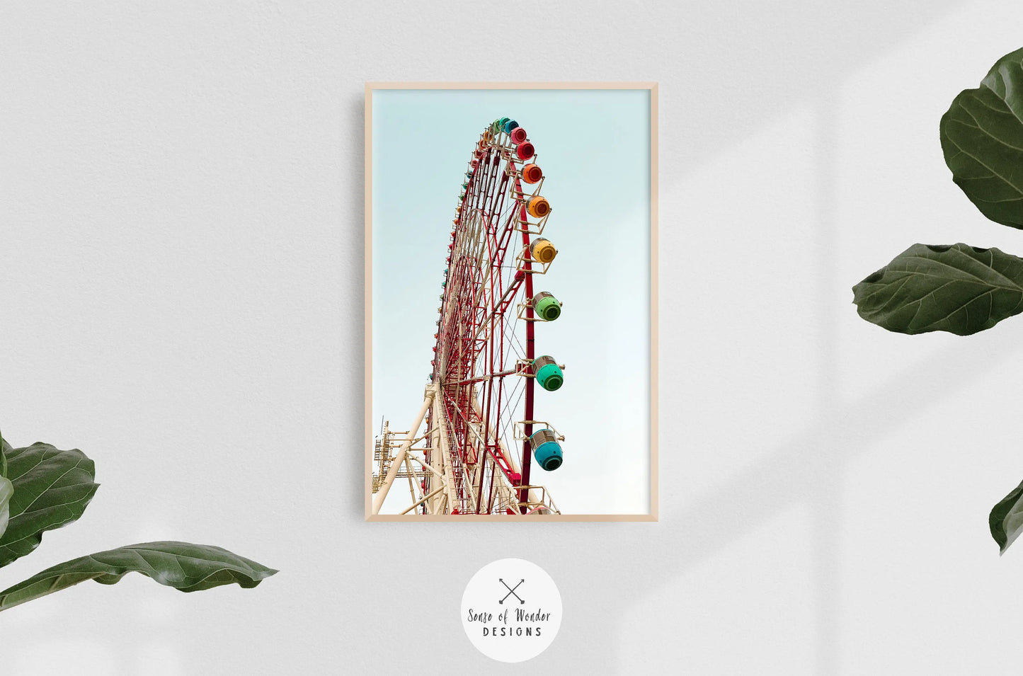 Ferris Wheel Print Digital Download | Rainbow Carnival Ride Instant Download | Printable Nursery Art, Travel Photography, Playroom Art