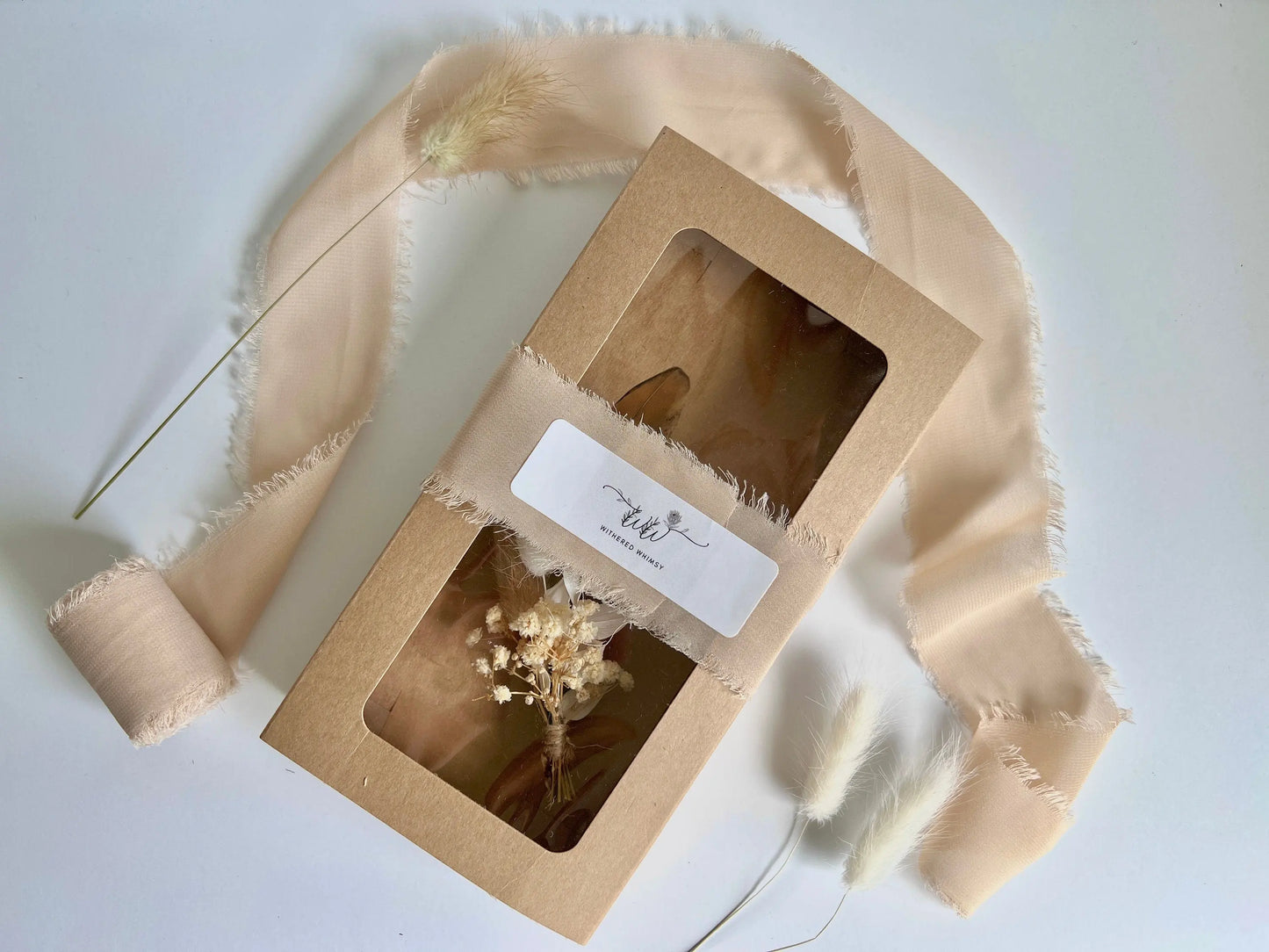 Hat Accent - Neutral and white (Dried flowers only) - Withered Whimsy Hat Feathers