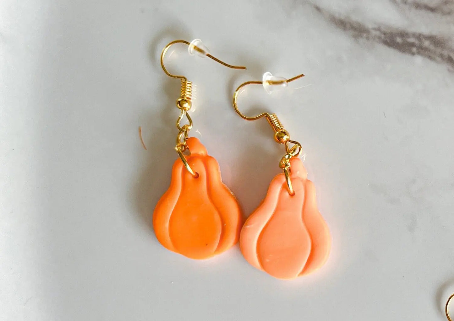 Pumpkin Dangle Earrings, Polymer Clay, Fall Jewelry, Assorted Colors and Styles, 1 Pair