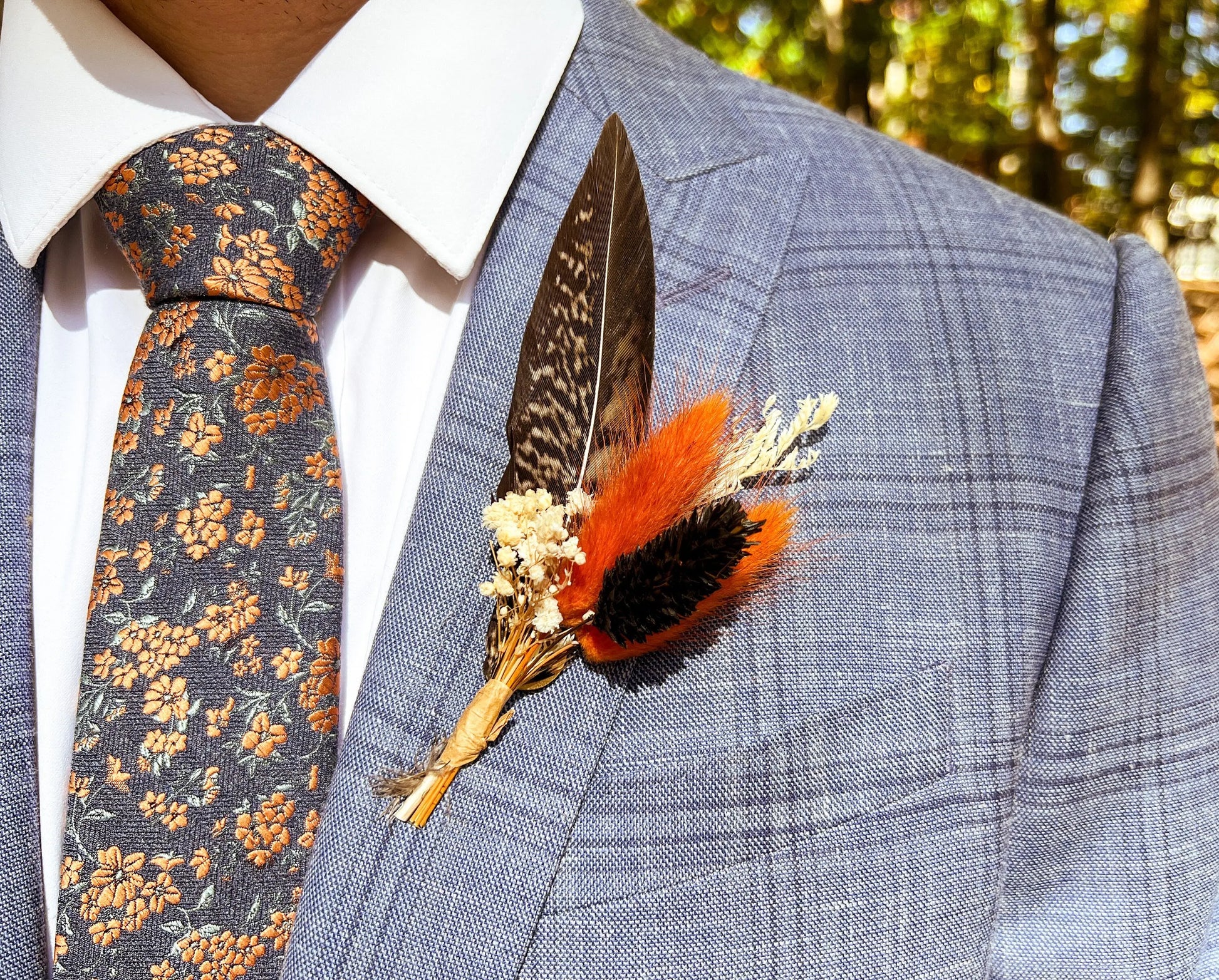 Boutonniere - Burnt Orange - Withered Whimsy Boutonniere