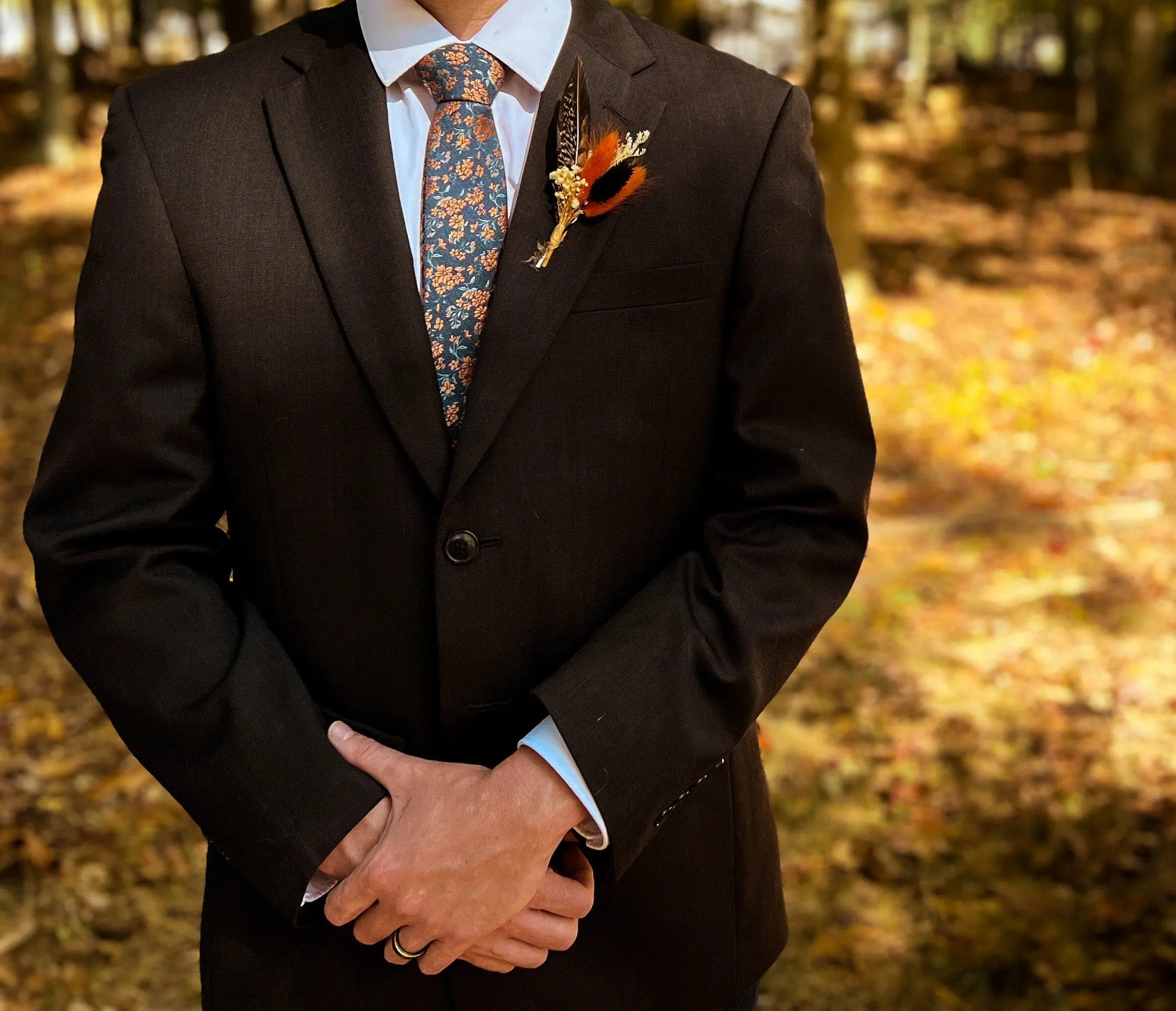 Boutonniere - Burnt Orange - Withered Whimsy Boutonniere