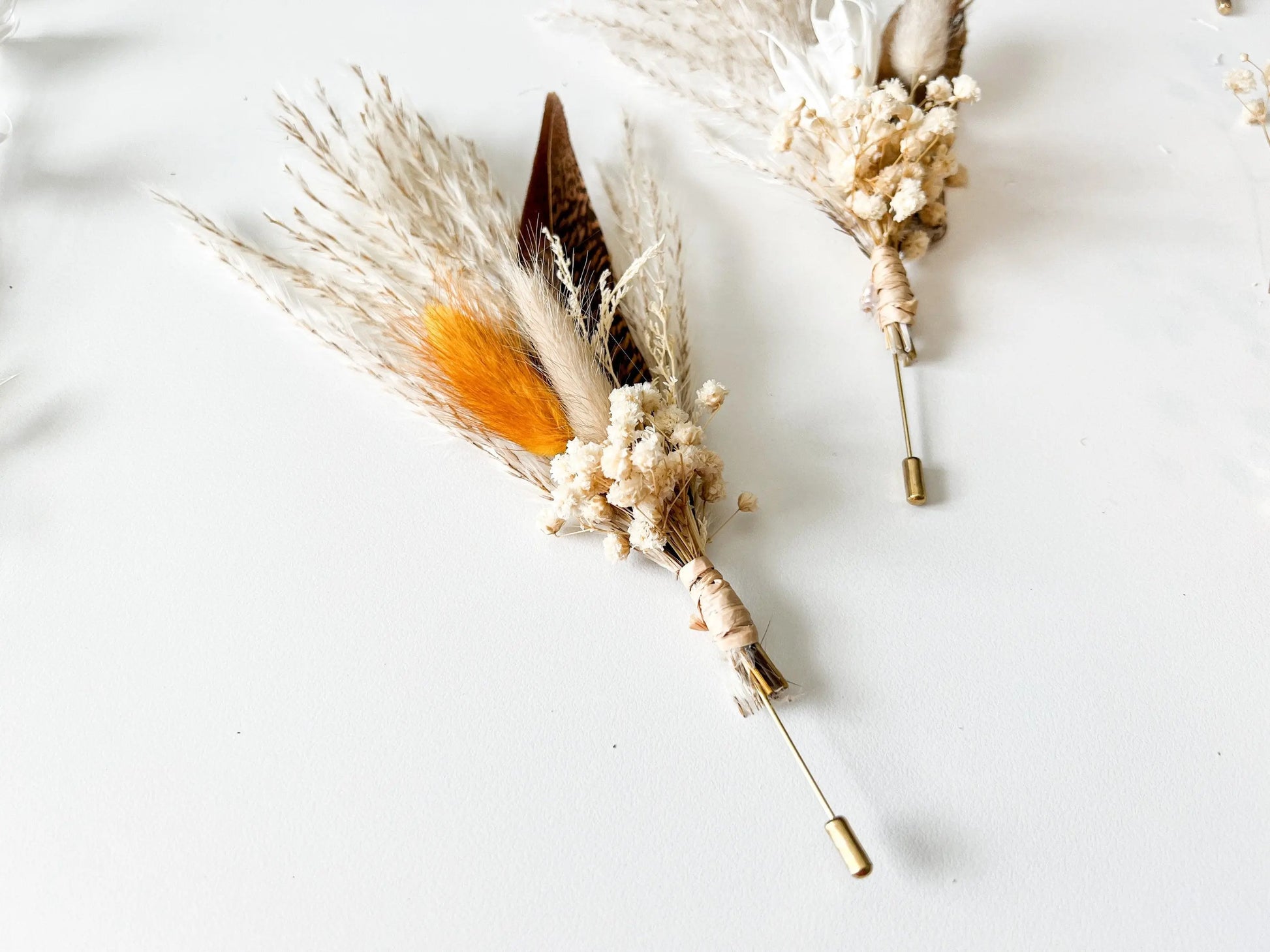 Boutonniere - Mustard Yellow - Withered Whimsy Boutonniere