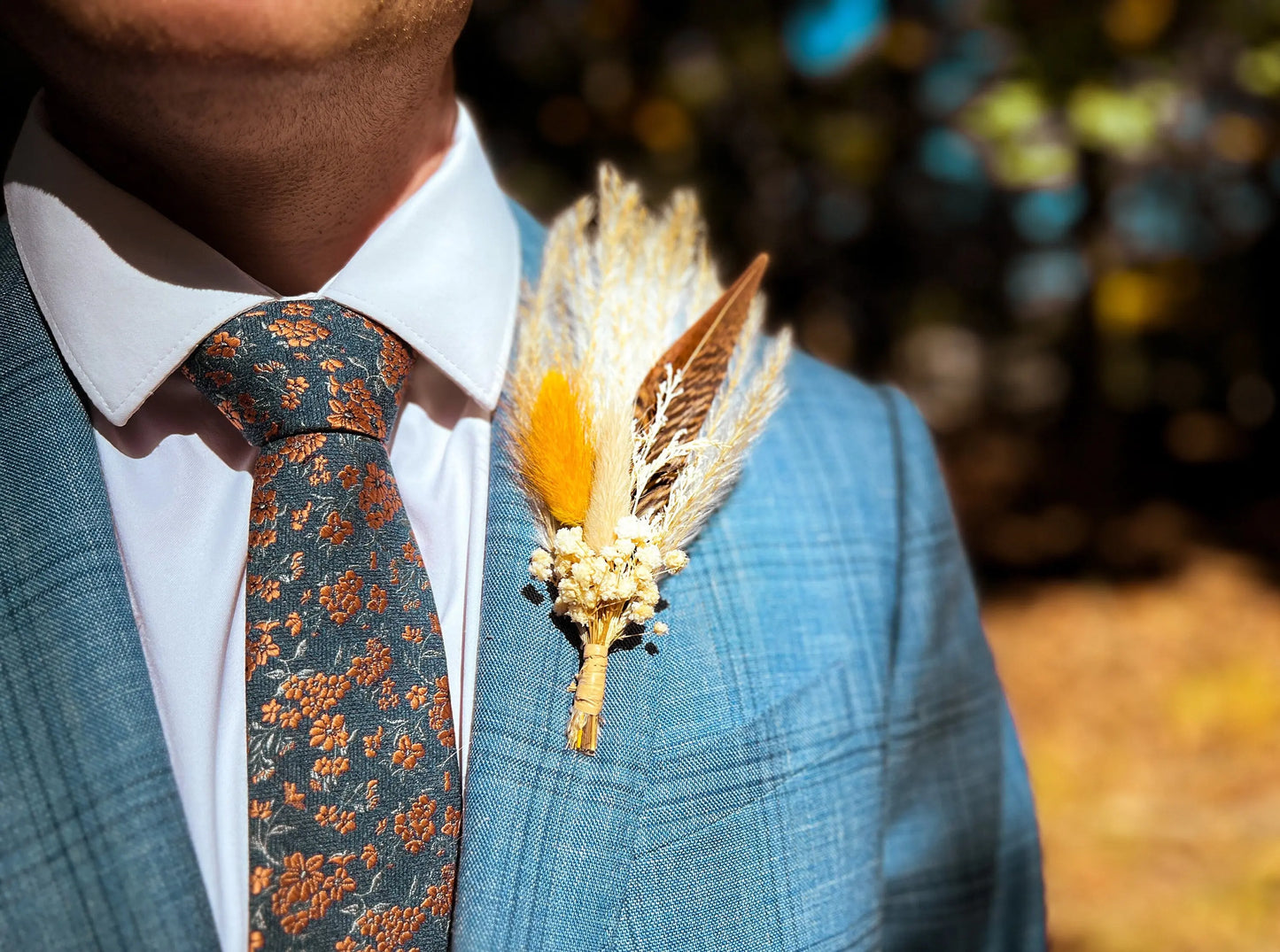 Boutonniere - Mustard Yellow - Withered Whimsy Boutonniere