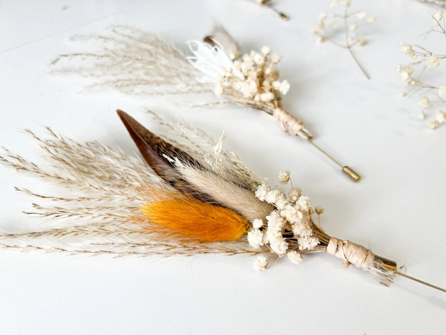 Boutonniere - Mustard Yellow - Withered Whimsy Boutonniere