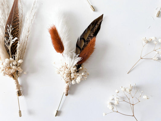 Boutonniere - Rust - Withered Whimsy Boutonniere