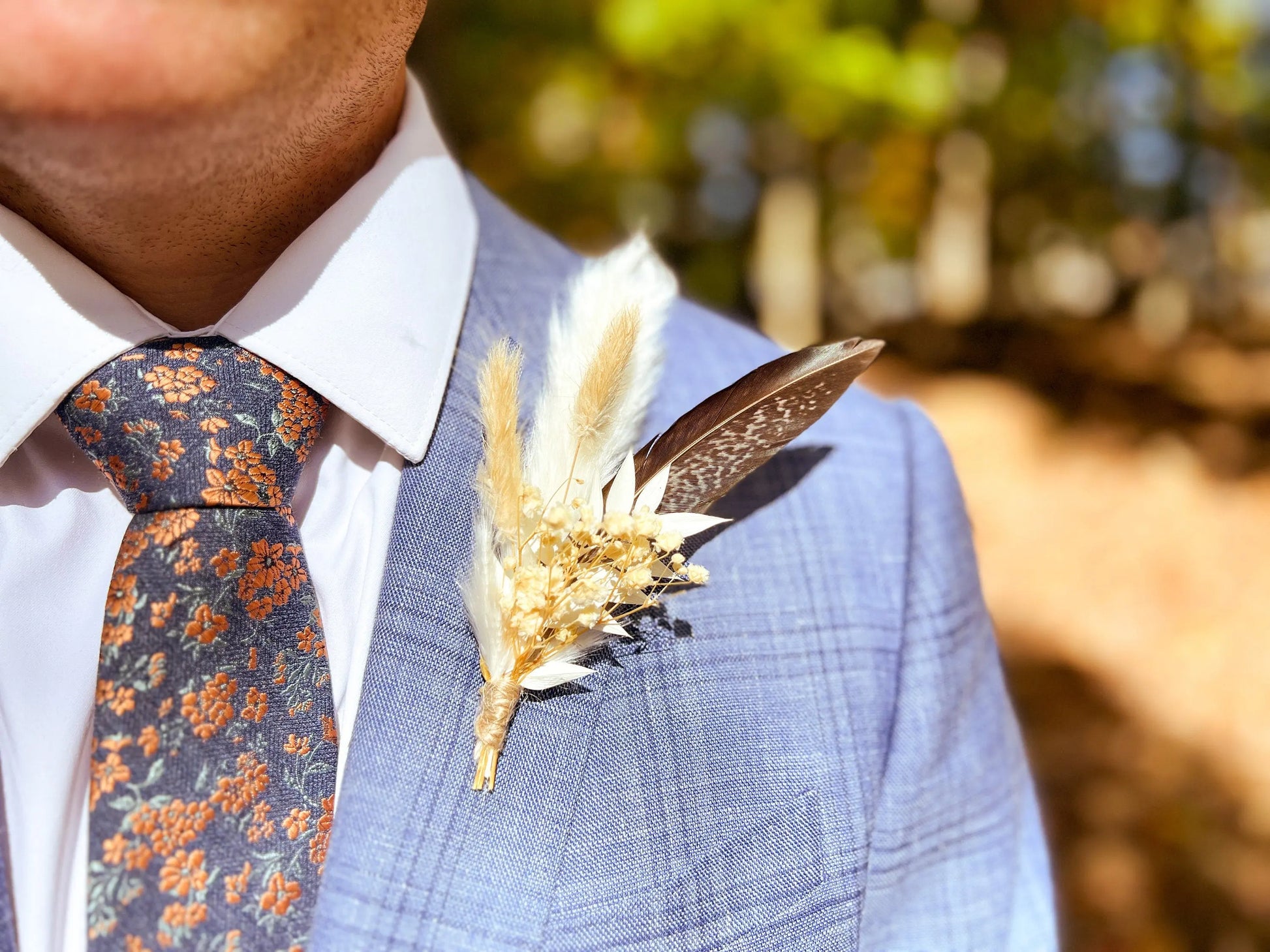 Boutonniere - Rustic Neutral - Withered Whimsy Boutonniere