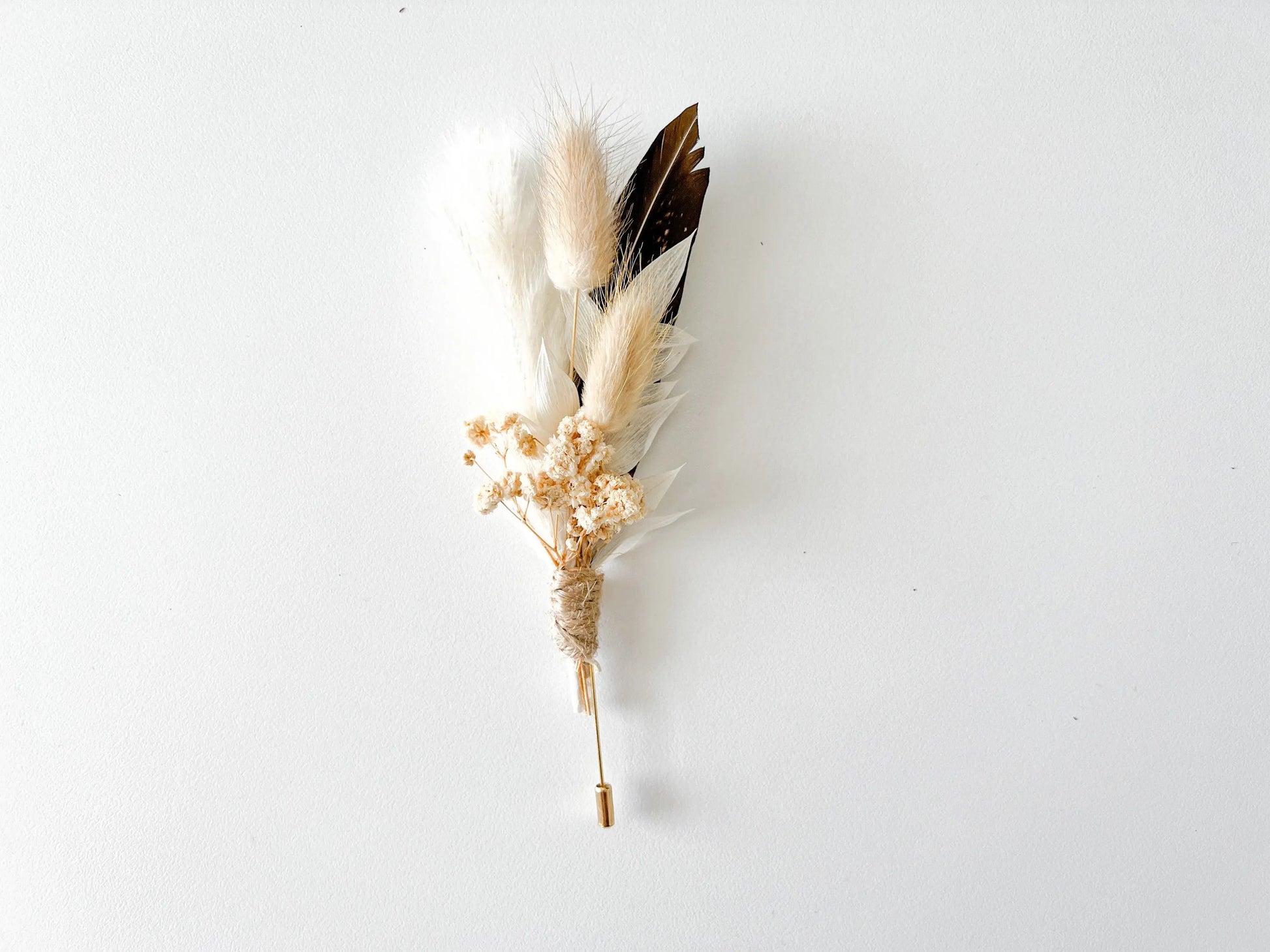 Boutonniere - Rustic Neutral - Withered Whimsy Boutonniere