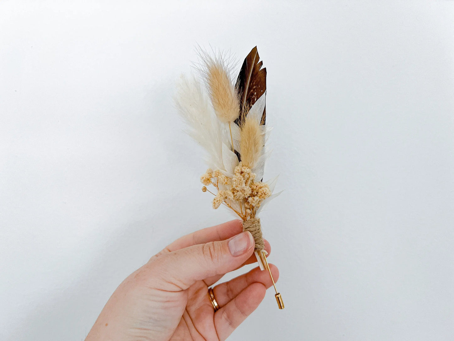 Boutonniere - Rustic Neutral - Withered Whimsy Boutonniere