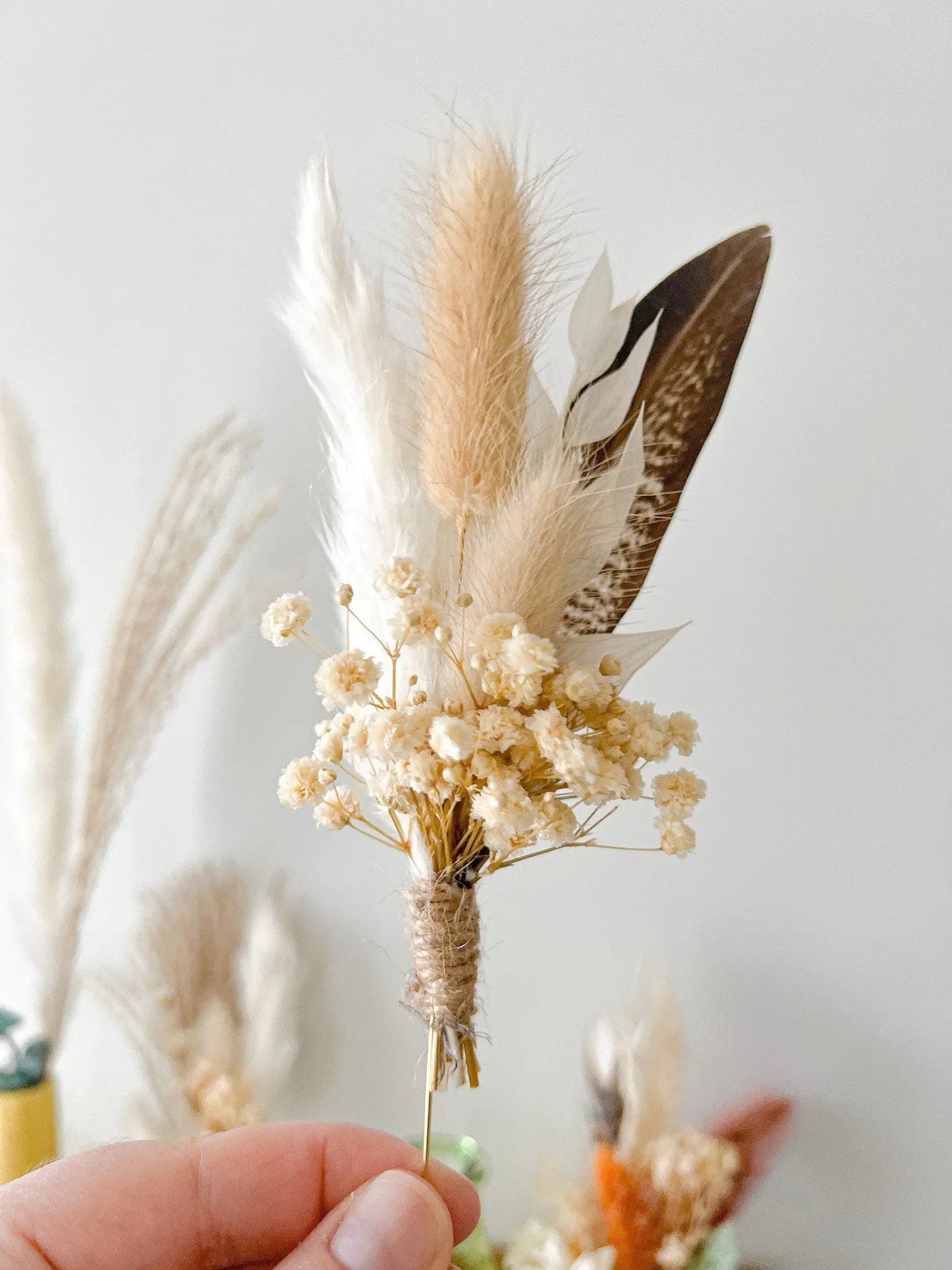 Boutonniere - Rustic Neutral - Withered Whimsy Boutonniere