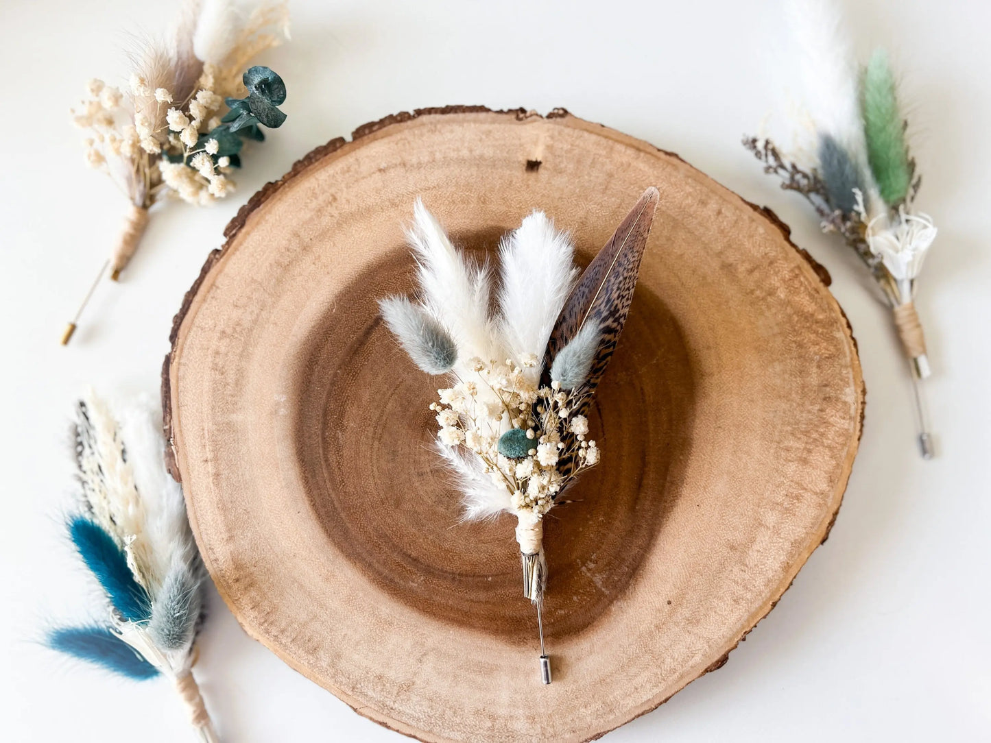 Boutonniere - Something Blue (One of a kind) - Withered Whimsy Boutonniere