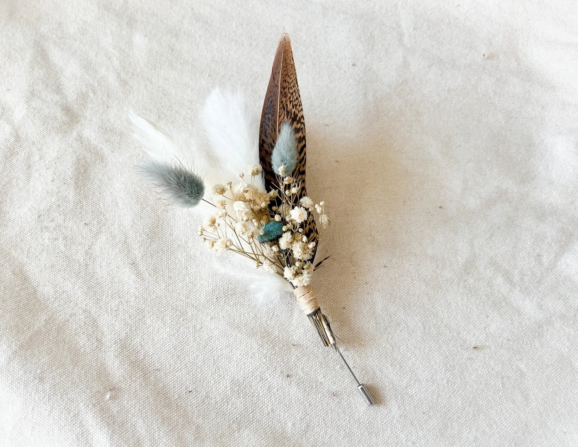 Boutonniere - Something Blue (One of a kind) - Withered Whimsy Boutonniere