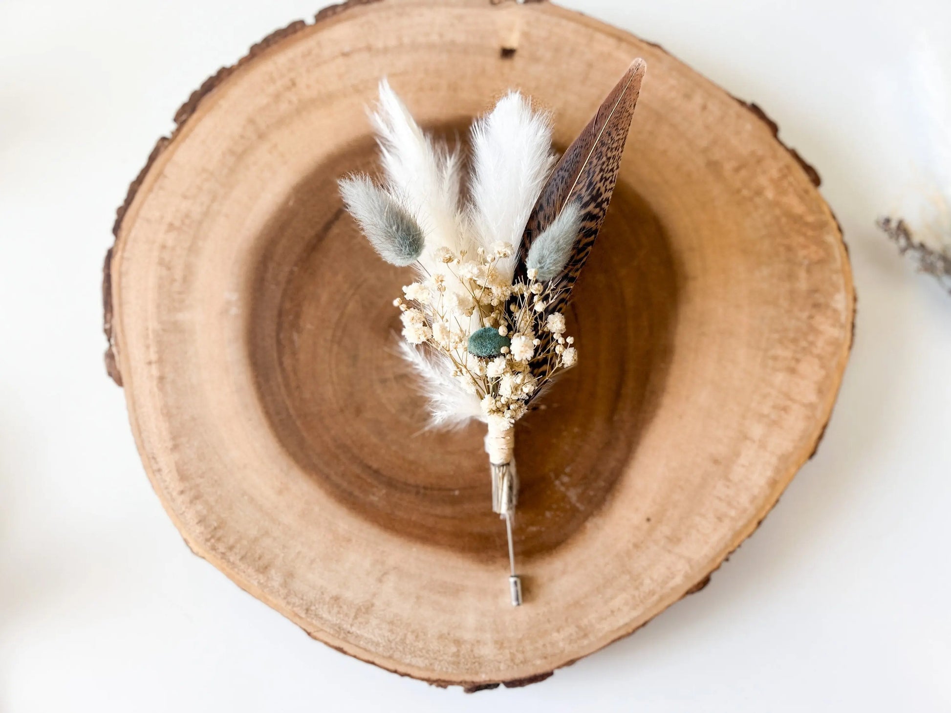 Boutonniere - Something Blue (One of a kind) - Withered Whimsy Boutonniere