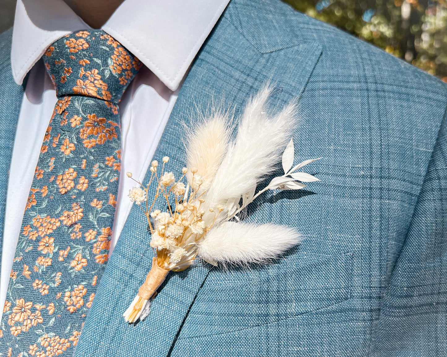 Boutonniere - Wedding White - Withered Whimsy Boutonniere