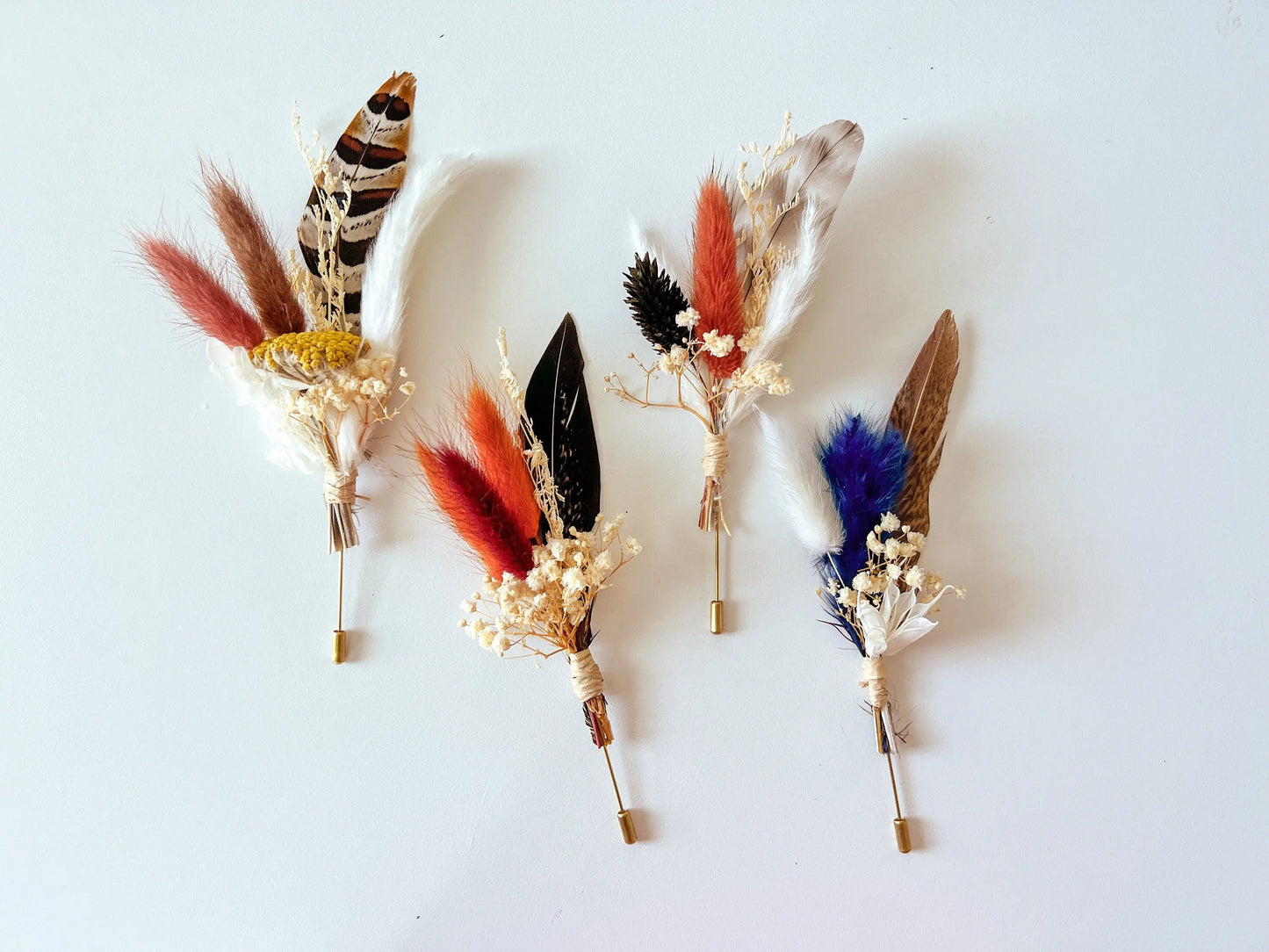 Custom Dried Flower Boutonniere Set - Withered Whimsy Boutonniere