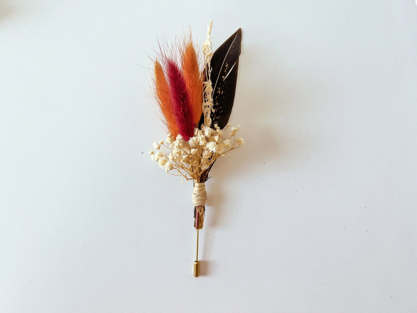 Custom Dried Flower Boutonniere Set - Withered Whimsy Boutonniere