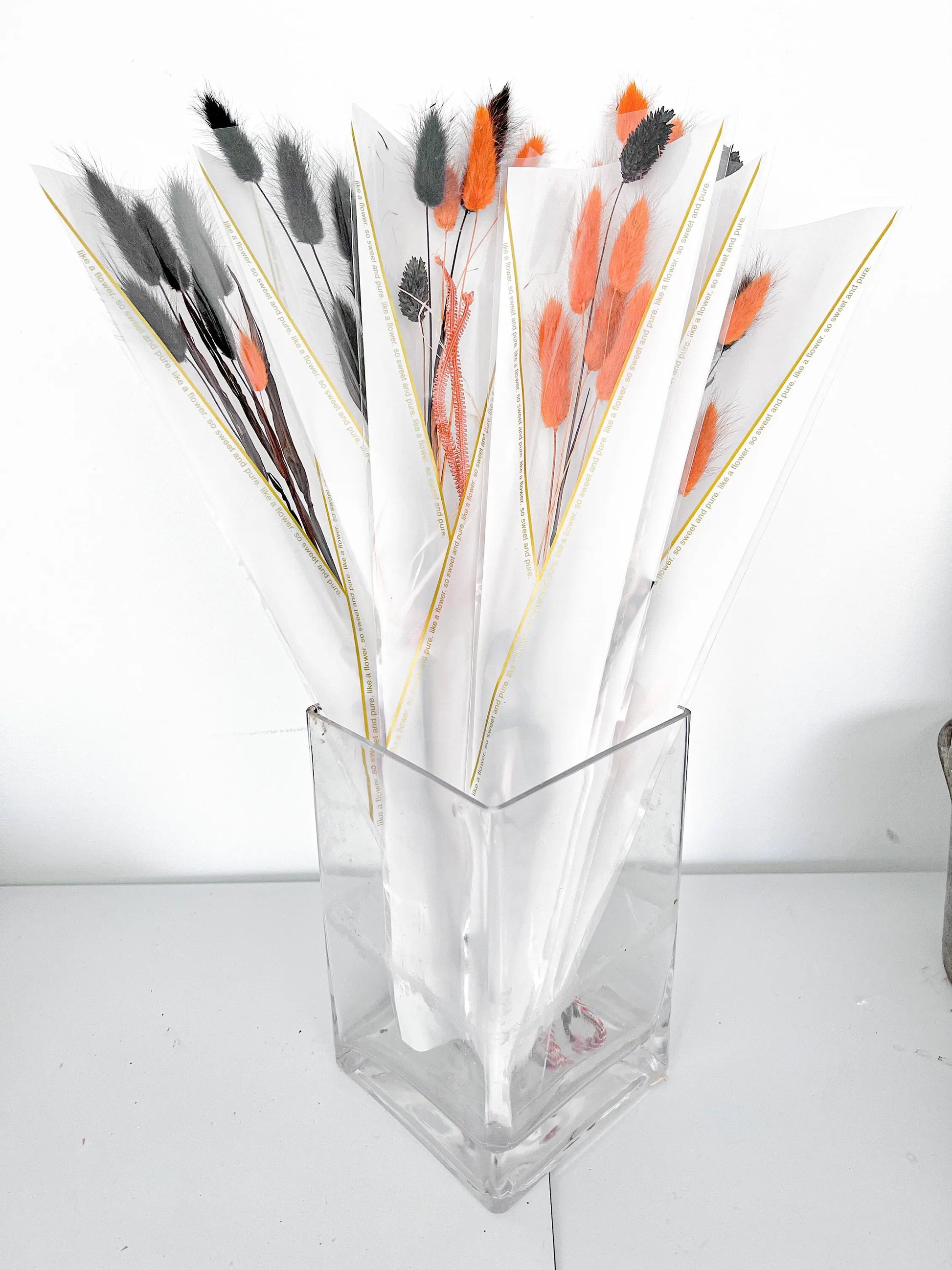 Halloween Orange and Black Bunny Tails, DIY Fall Decor, DIY Fall Wreath, Fall Dried Flower Bunches, Orange Dried Flowers, Make Your Bunch