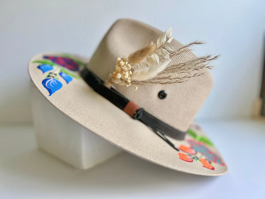 Hat Accent - Neutral and white (Dried flowers only) - Withered Whimsy Hat Feathers