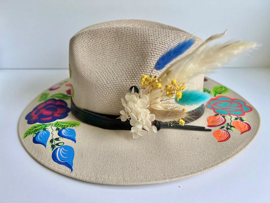 Hat feathers - Blue and yellow - Withered Whimsy Hat Feathers