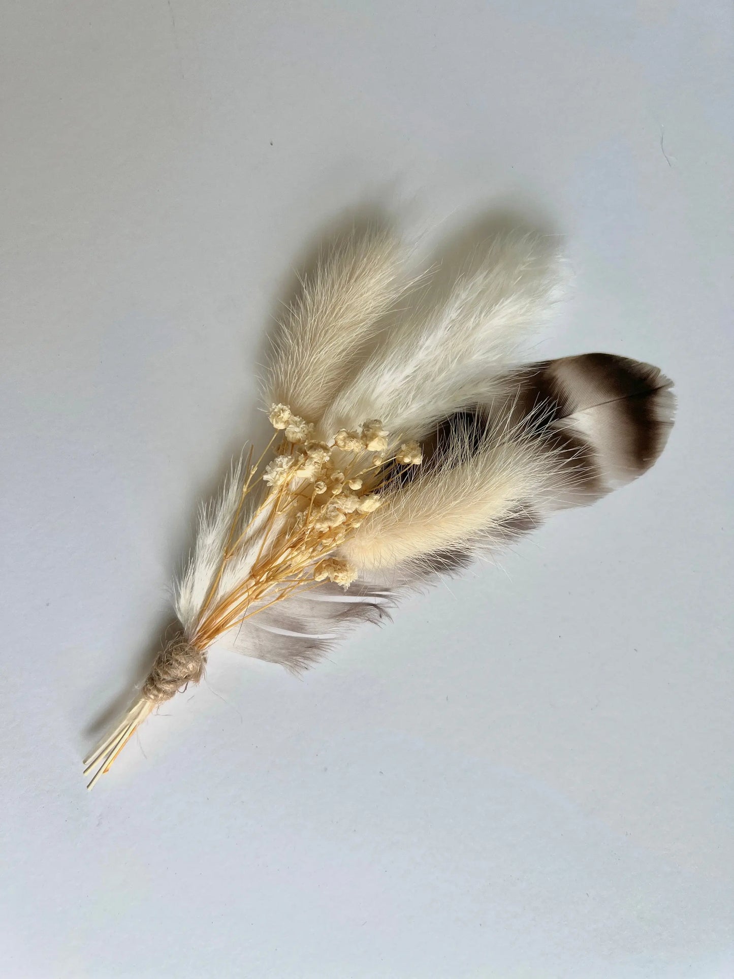 Hat feathers -White with striped feather - Withered Whimsy Hat Feathers