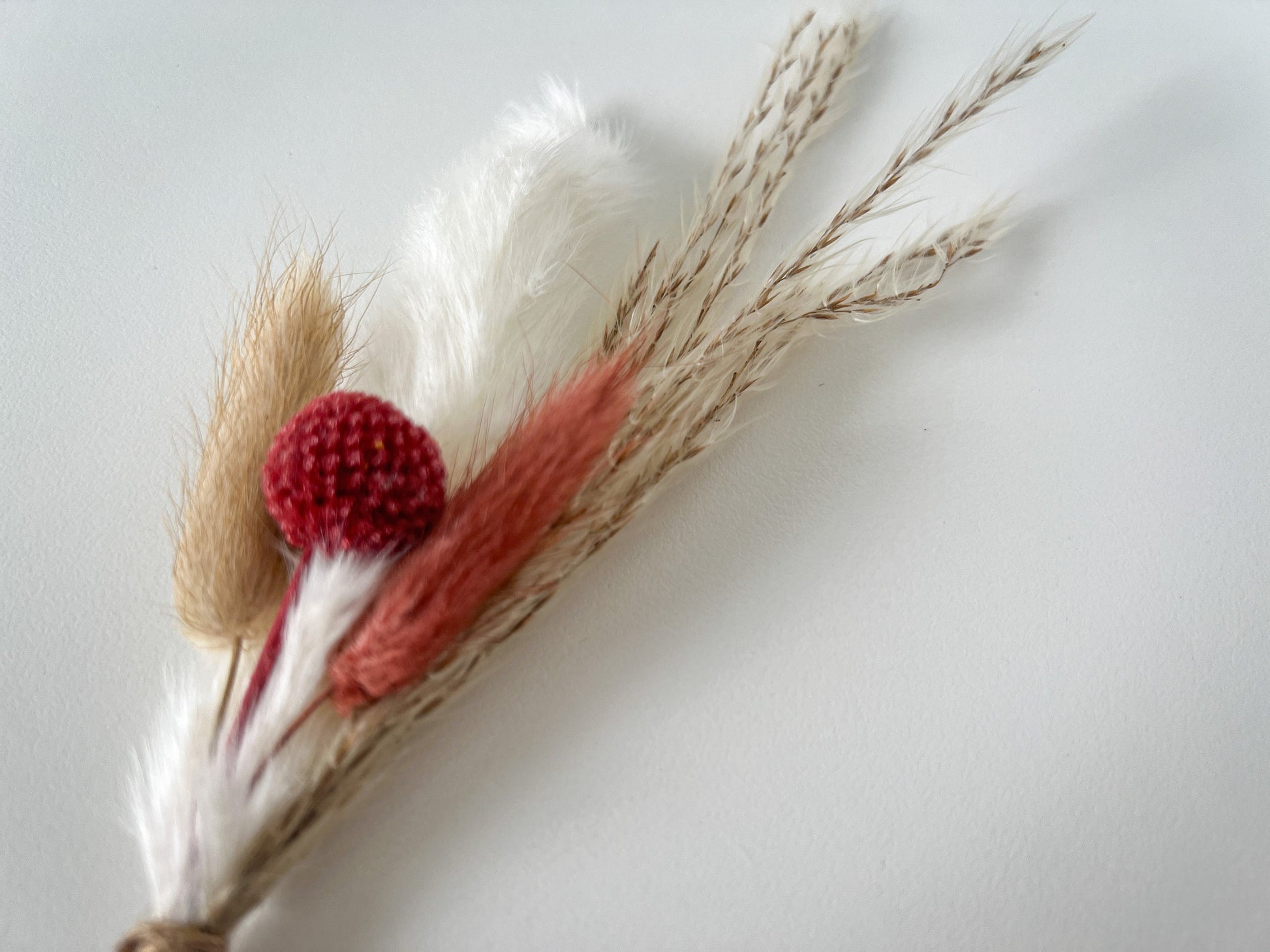 Hat feathers, feathers for hat, dried flowers and feather accent, feathers for fedora, cowboy hat, or floppy hat - MAROON Craspedia