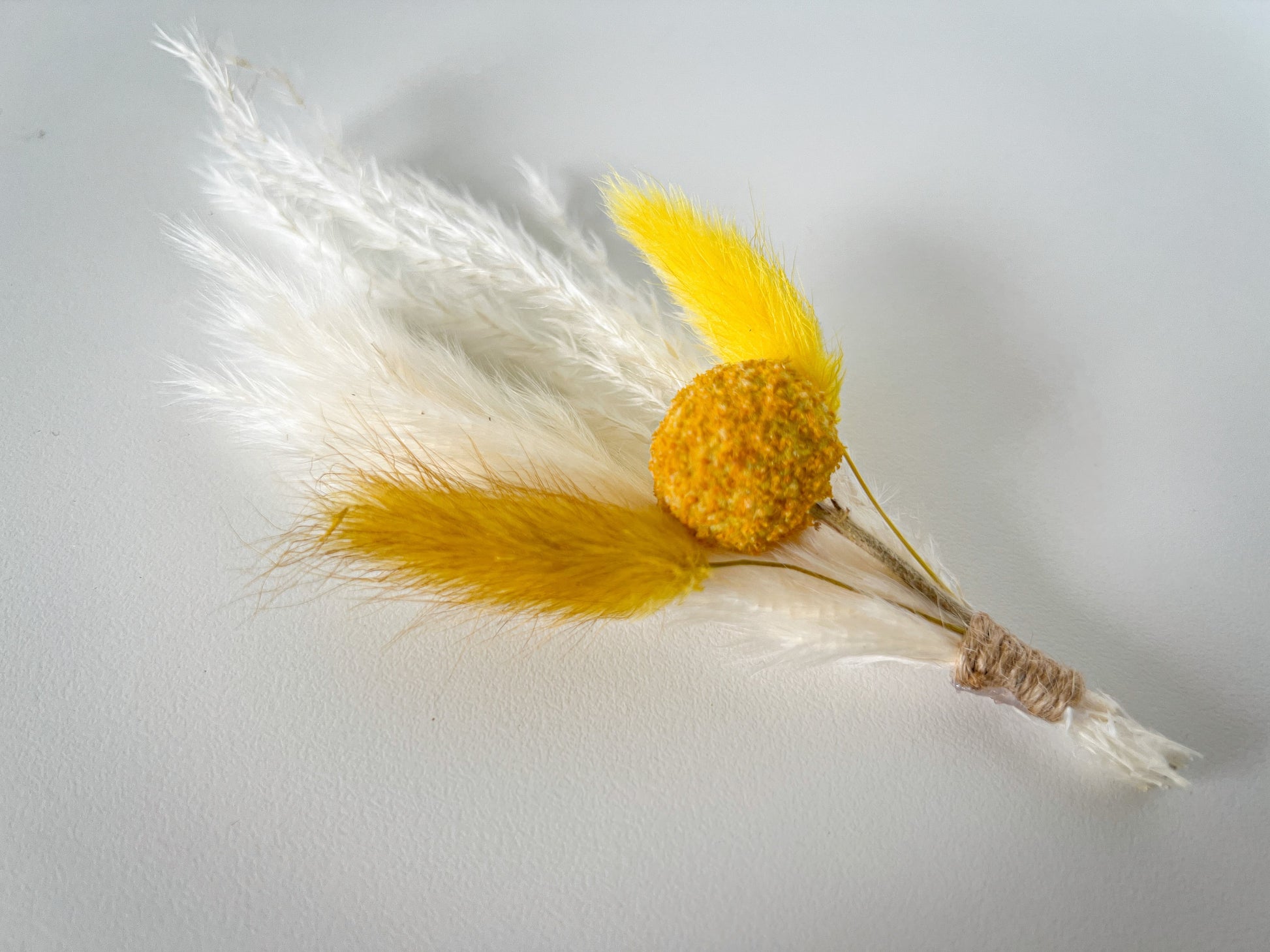 Hat feathers, feathers for hat, dried flowers and feather accent, feathers for fedora, cowboy hat, or floppy hat - YELLOW Craspedia