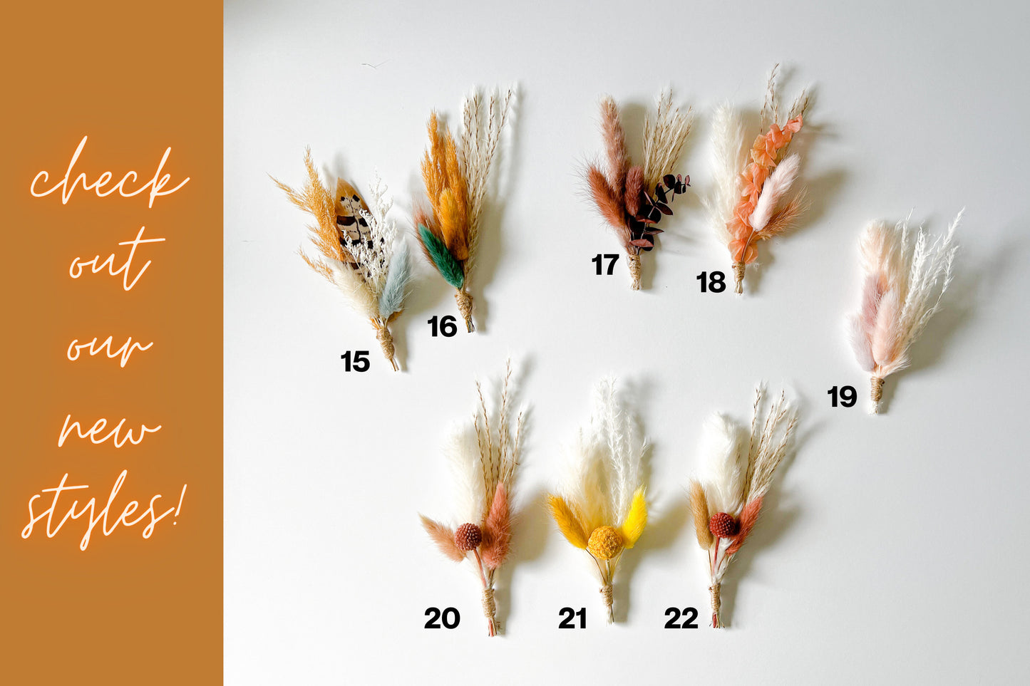 fall boho hat feathers made with dried flowers and feathers, new styles just added