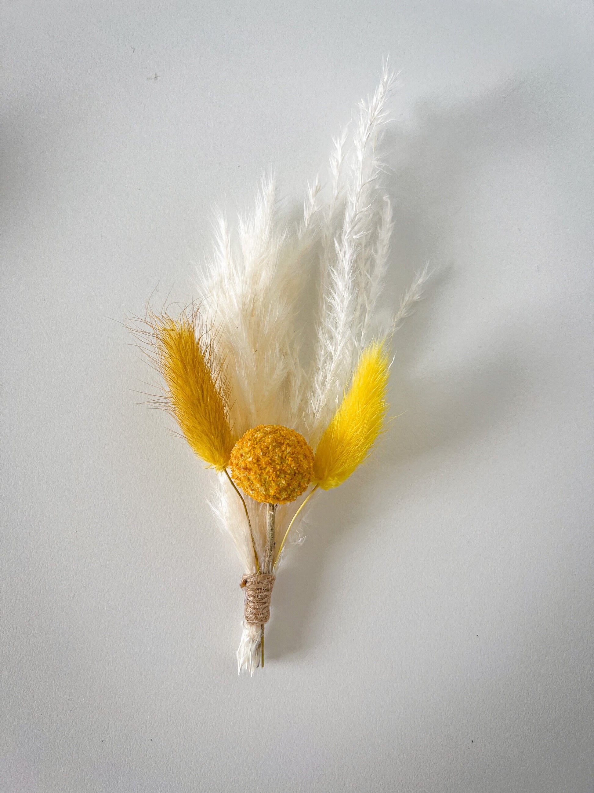 Hat feathers, feathers for hat, dried flowers and feather accent, feathers for fedora, cowboy hat, or floppy hat - YELLOW Craspedia